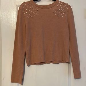 Pearl shoulder Zara Sweater!